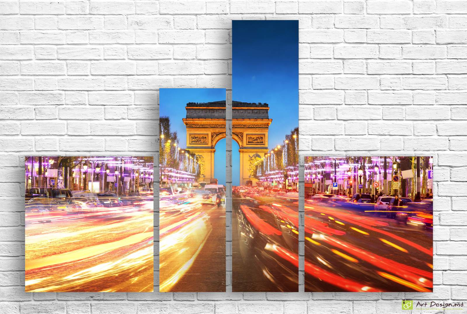 🇫🇷 Tablou modular: Arcul de Triumf în lumini