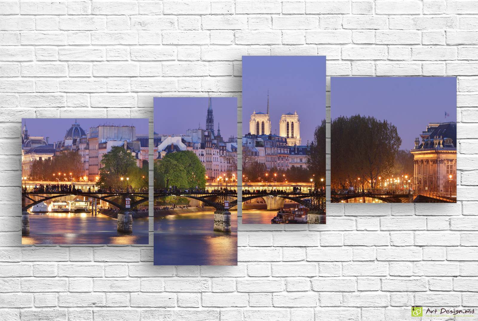 🇫🇷 Tablou modular: Podul Artelor seara