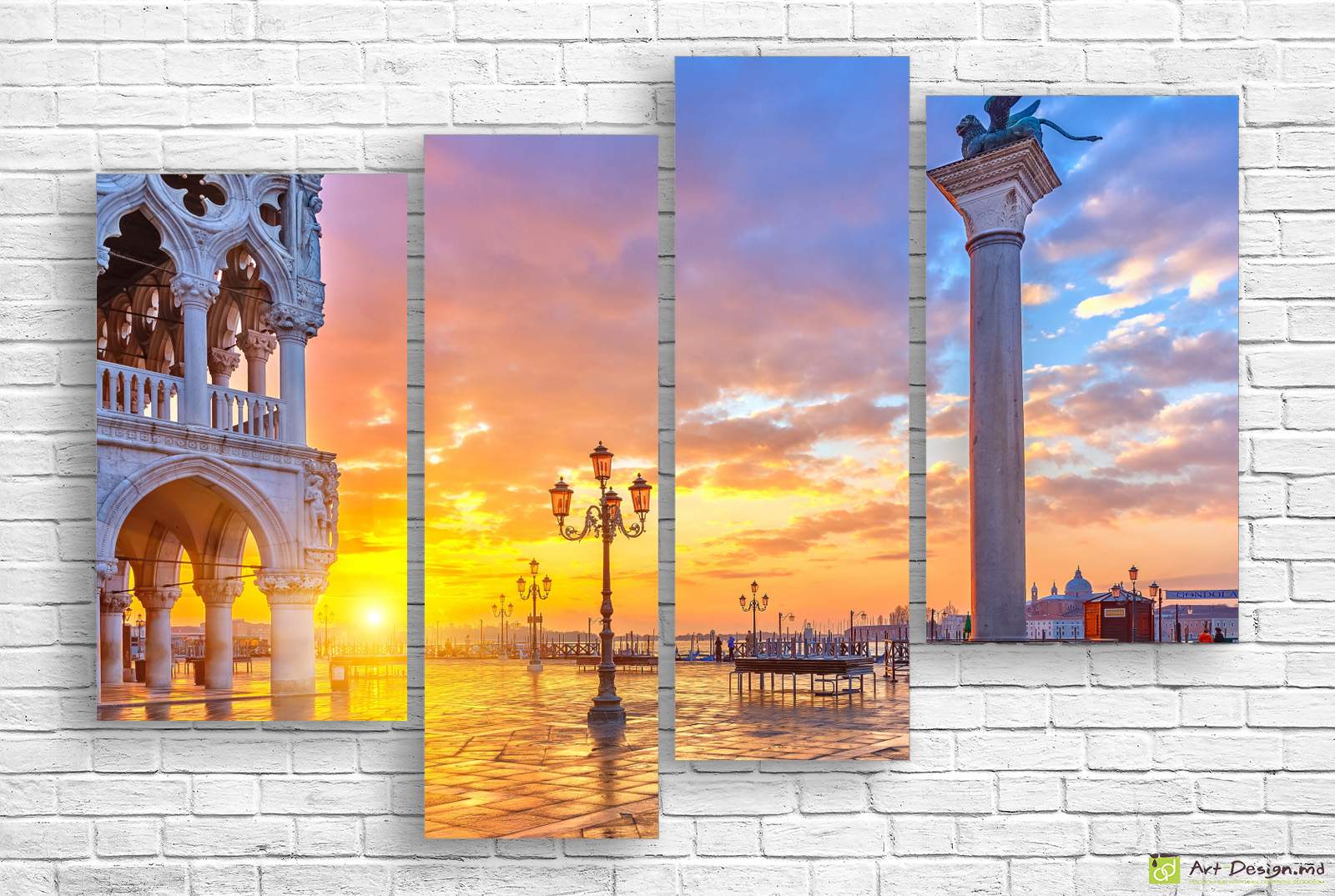 🌅 Tablou modular „Piața Veneției la apus”