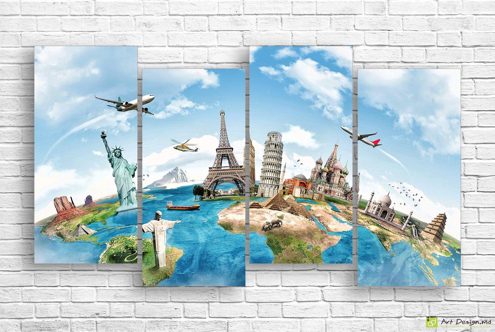 🌍 Tablou modular „În jurul lumii”