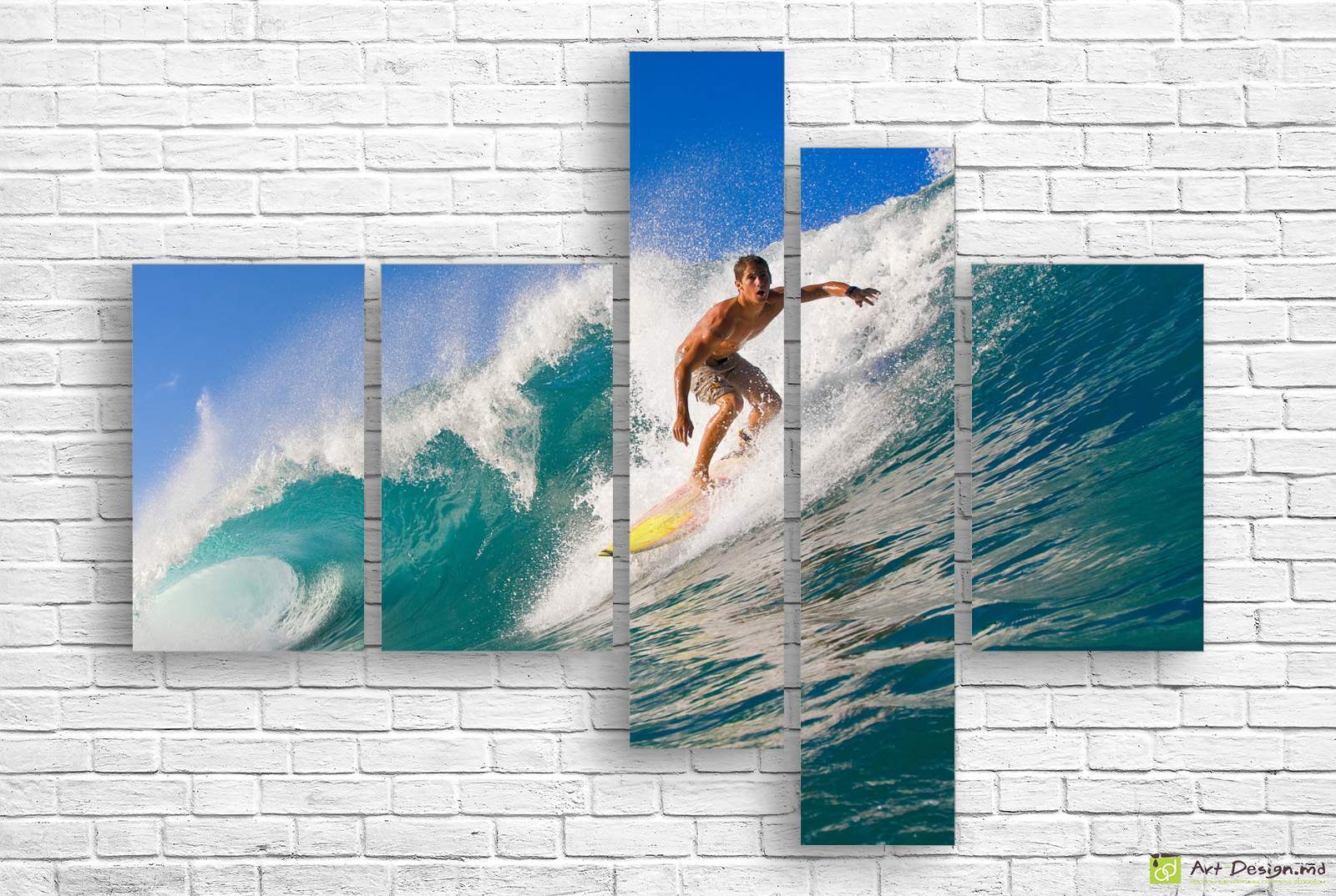🏄 Модульная картина Сёрфер на большой океанской волне