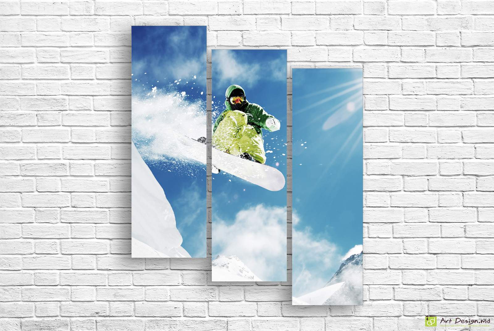 🏂 Tablou modular Snowboarder in vartejul de zapada