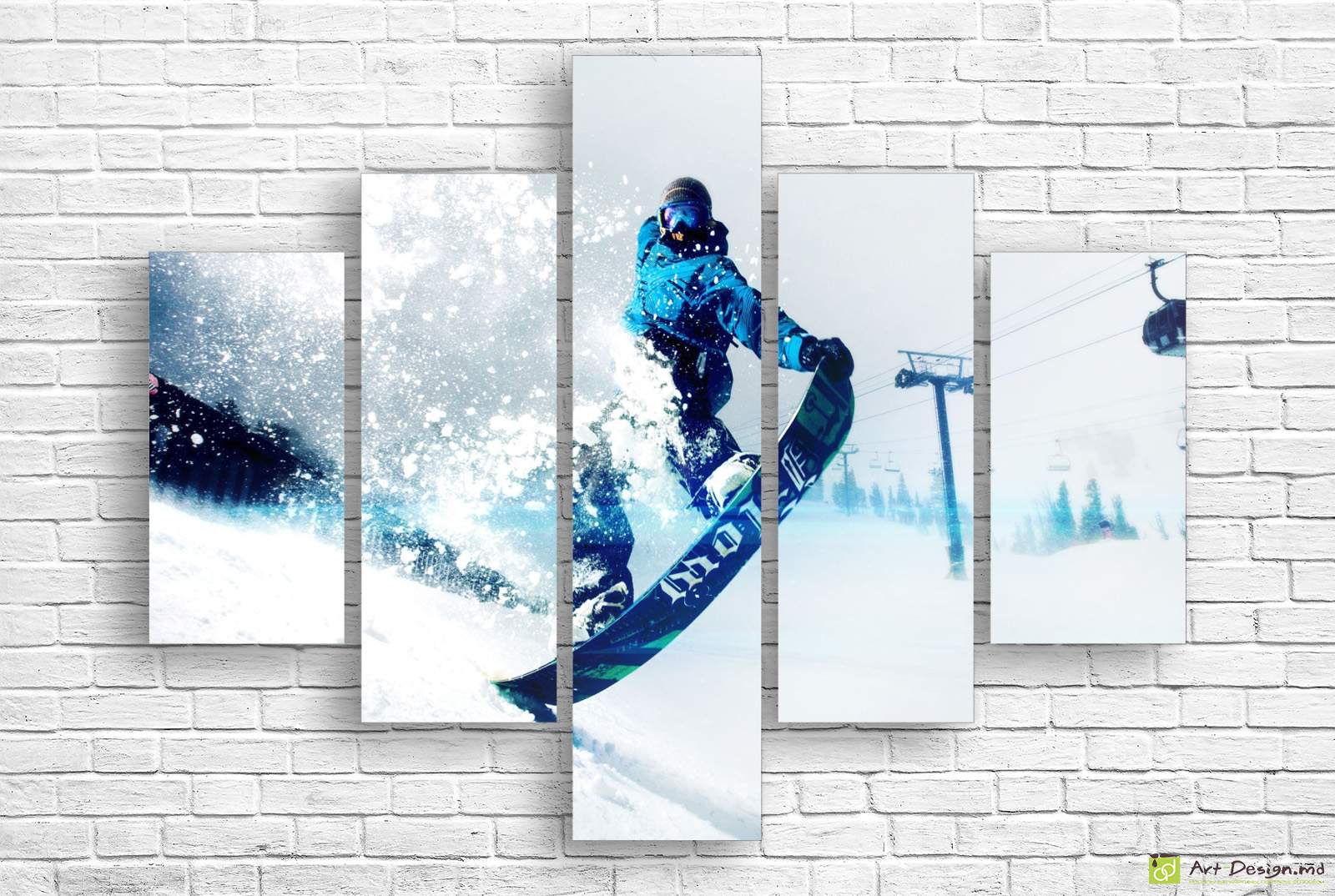 🏂 Tablou modular „Snowboard în furtună de zăpadă”