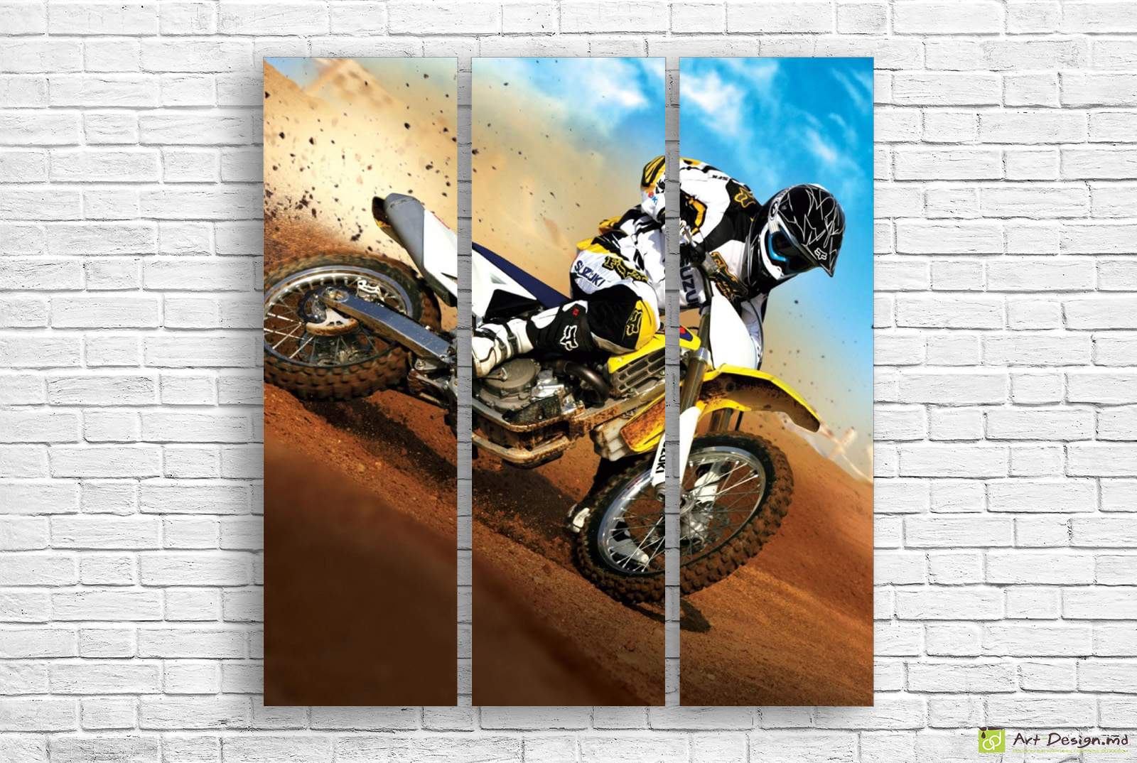 🏍️ Tablou modular „Motocross pe traseu”