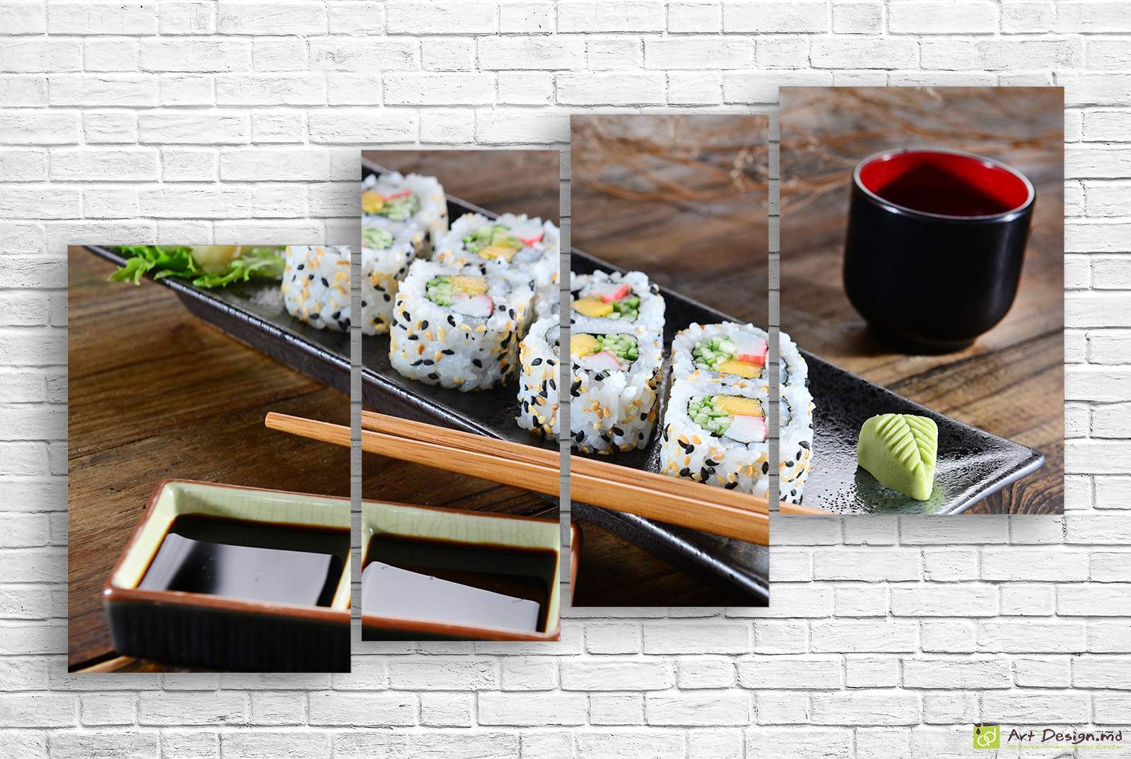 Модульная картина - Суши и васаби