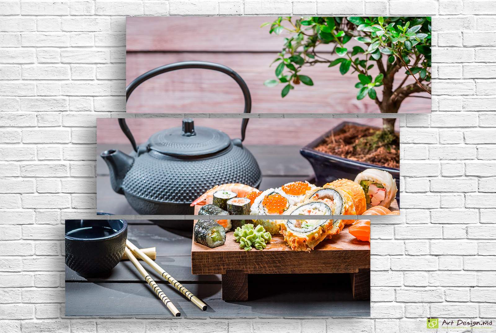 Модульная картина - Суши и чай