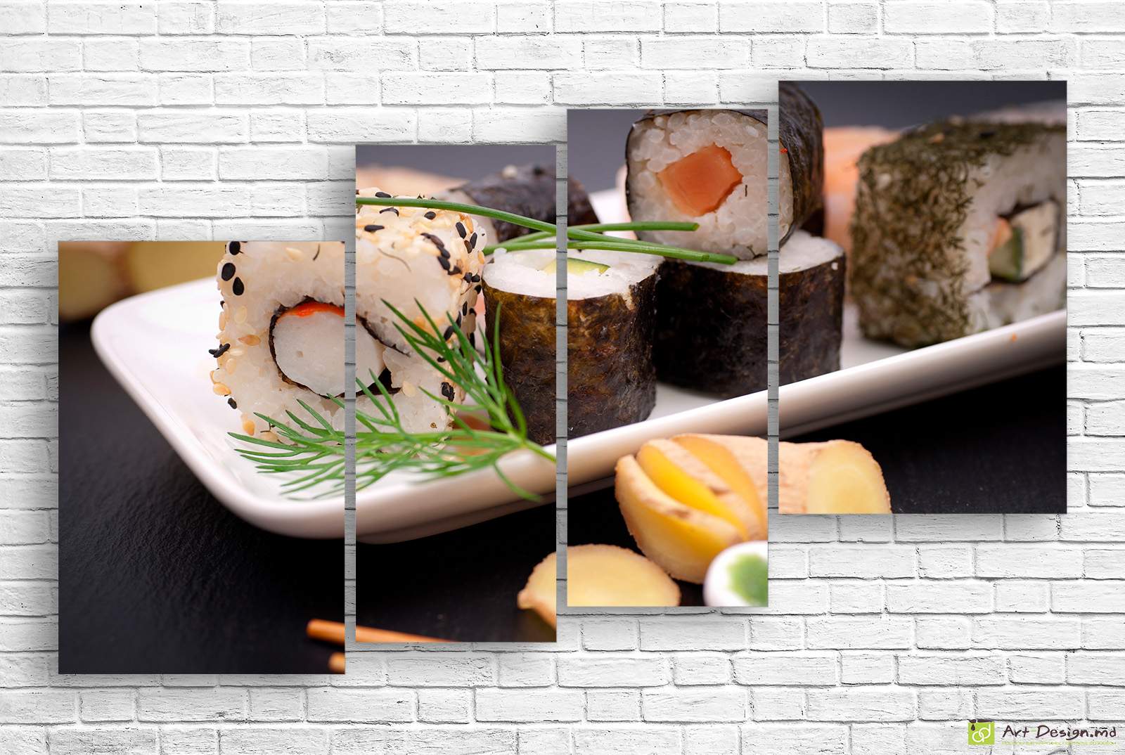 Tablou Multicanvas - Sushi și ghimbir