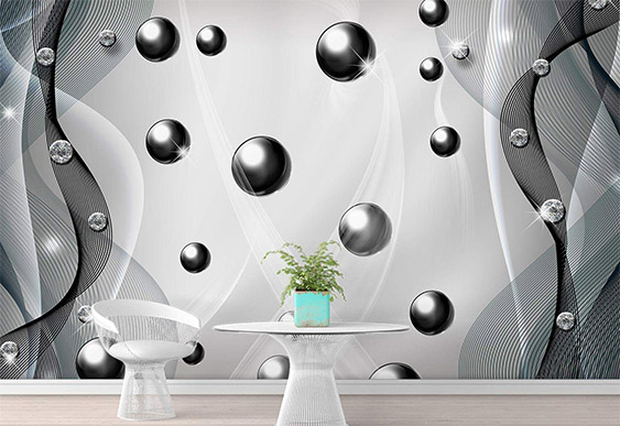 Фотообои - Абстрактный фон и черные шары