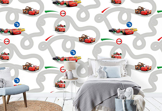 Fototapet pentru copii - Pista de copii cu McQueen