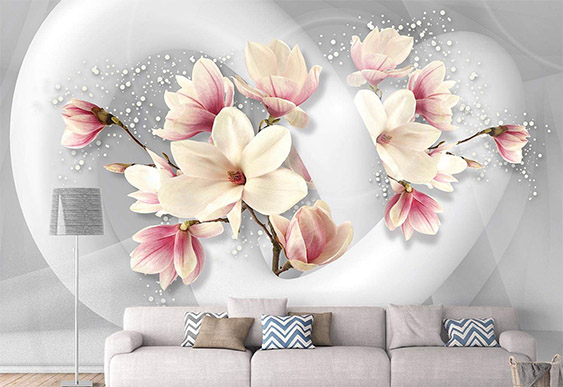 Фотообои - Магнолия с отражением в воде