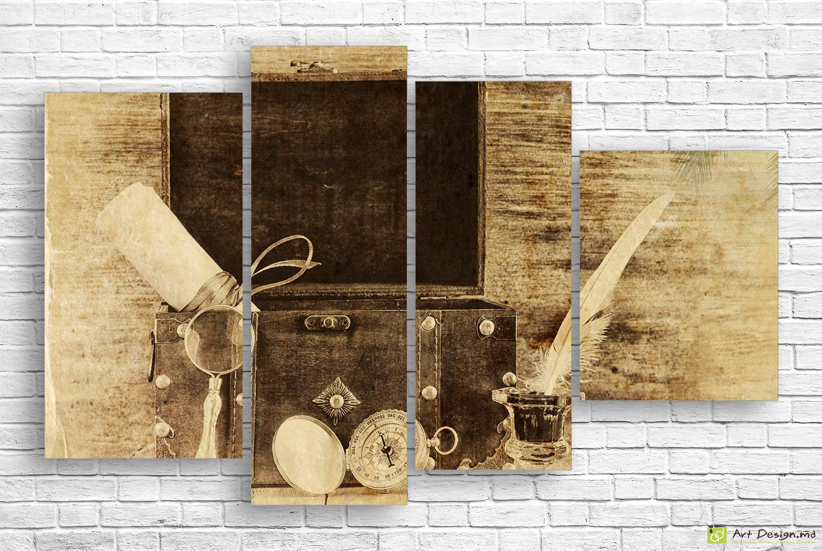 Tablou Multicanvas O valiza de epocă