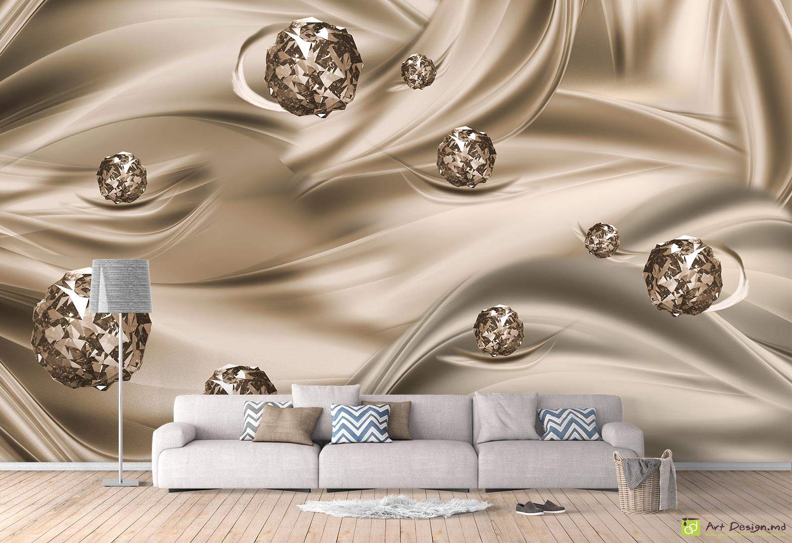 Fototapet la comanda - Abstracție în nuanțe de maro cu bile