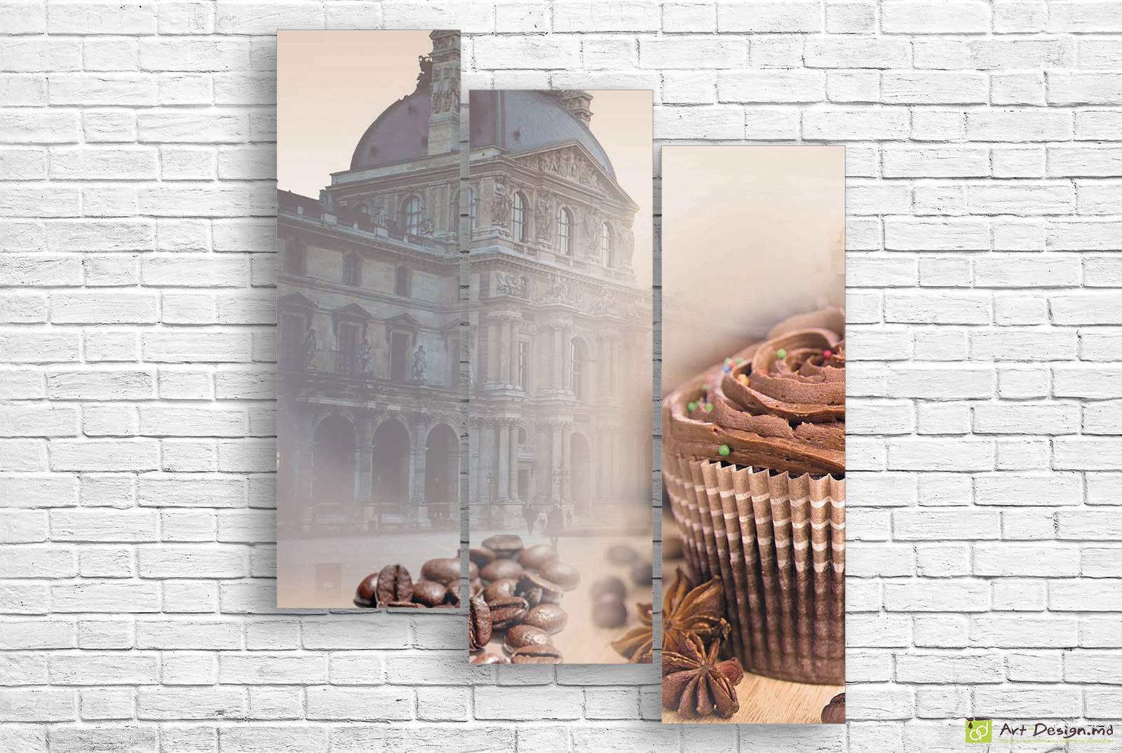 Картина на холсте архитектура и капкейк