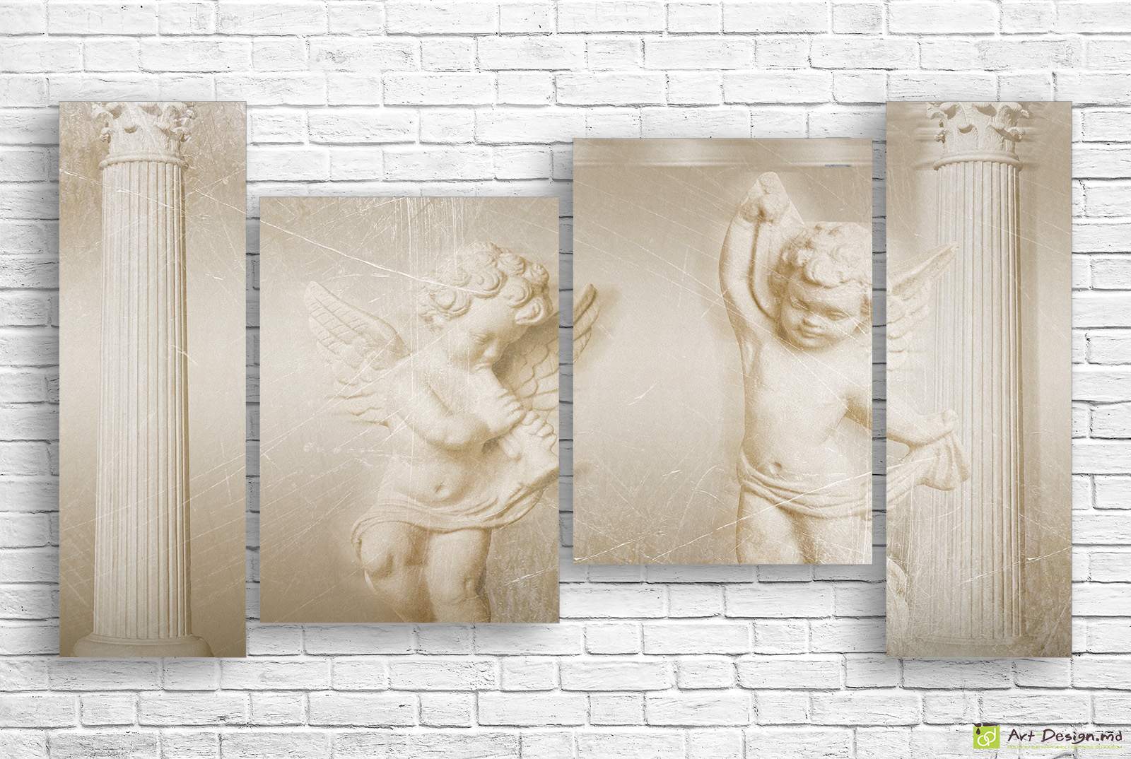 Tablou modular cu îngerași și coloane