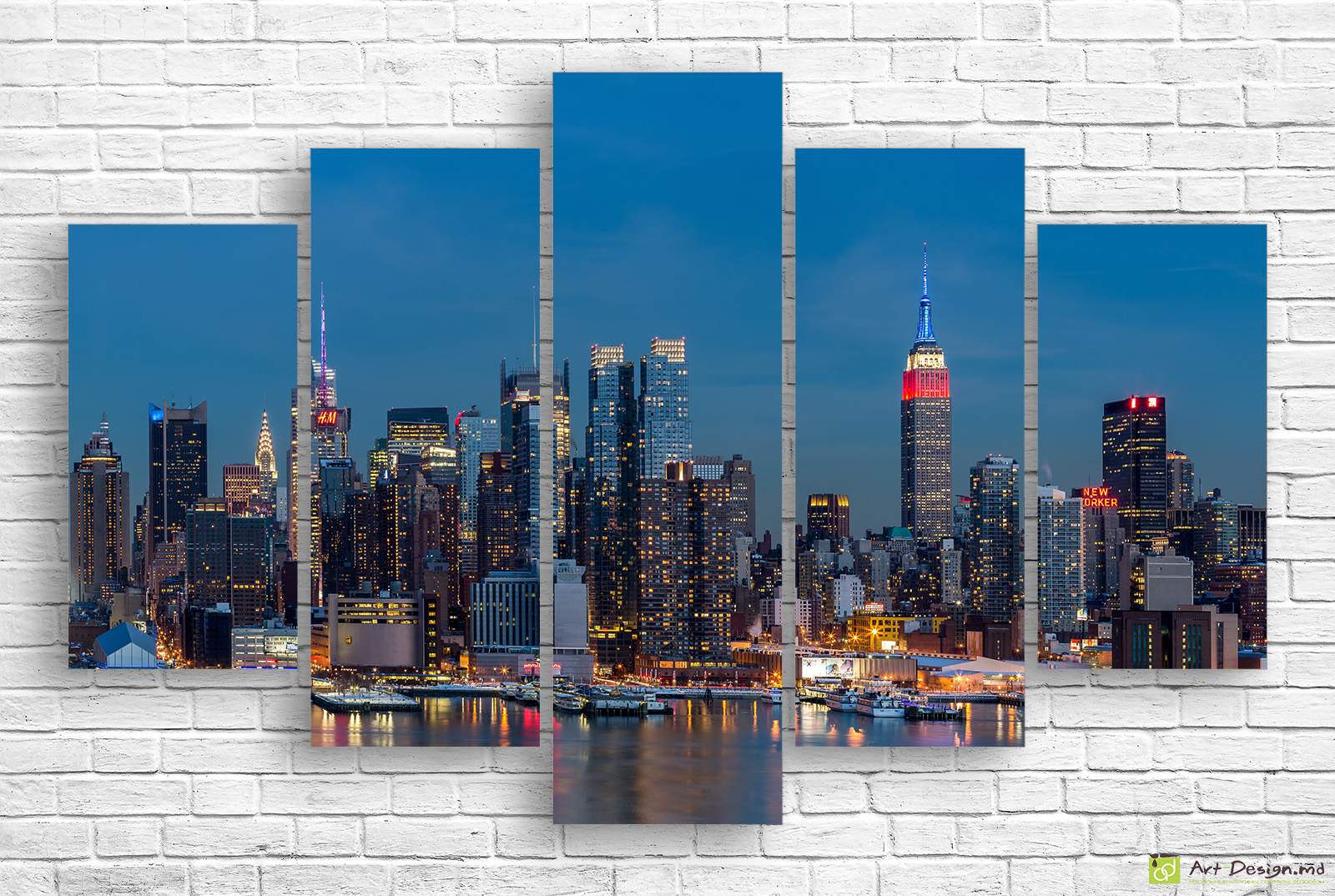 🖼️ Модульная картина Панорама Нью-Йорка и Эмпайр-стейт
