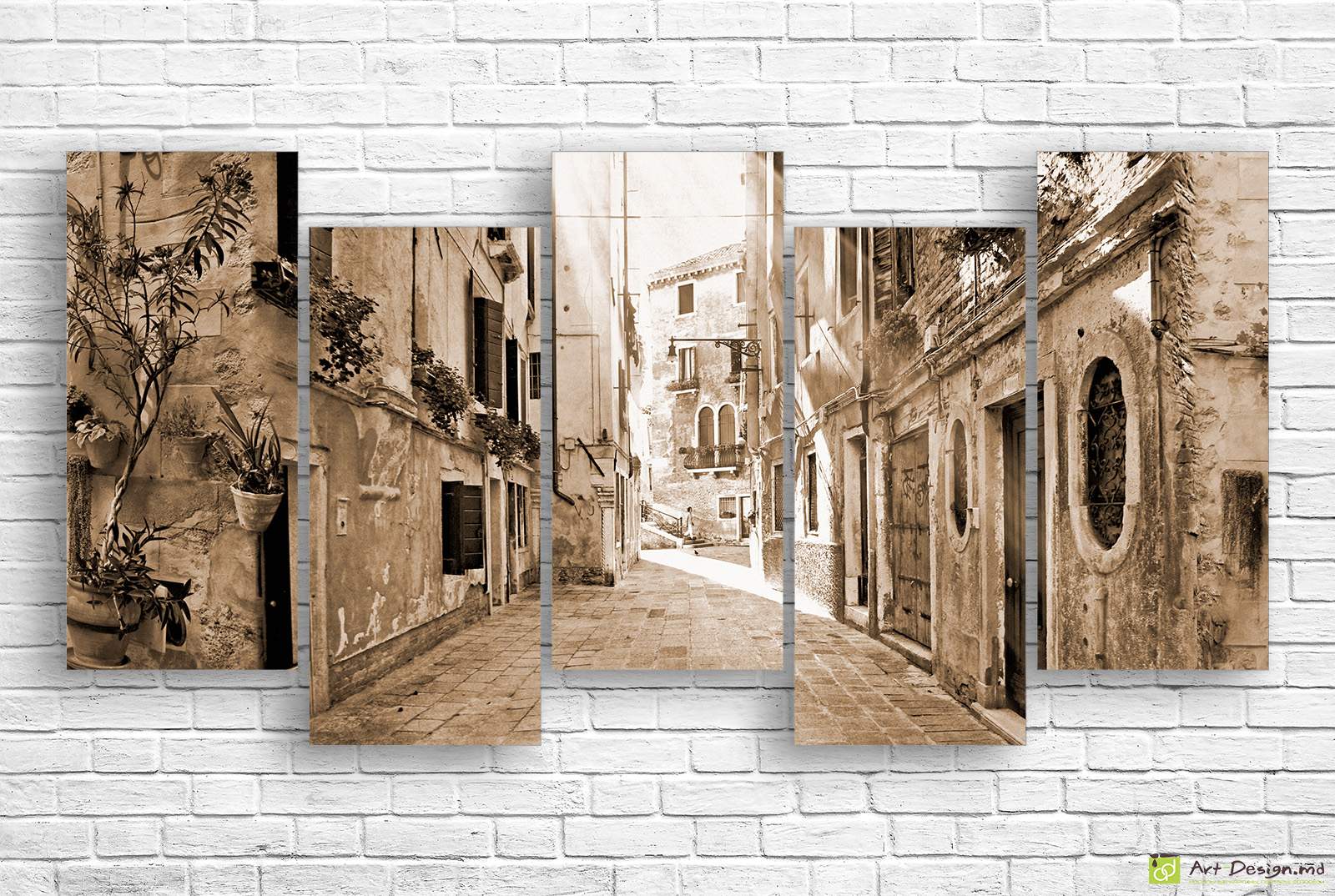 Tablou modular străduțe vechi romantice