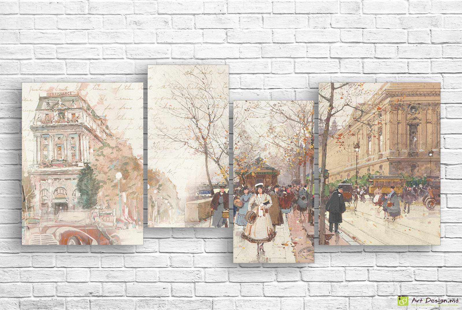 Tablou modular toamna la Paris