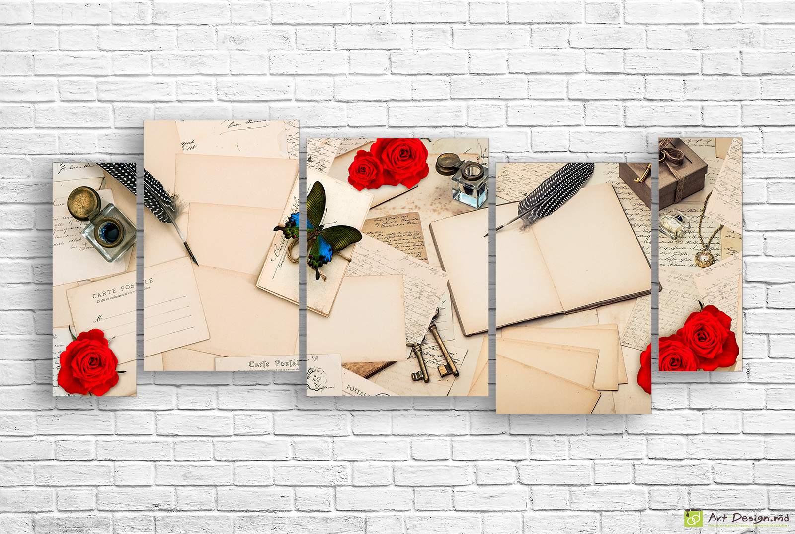 Модульная картина винтажные письма