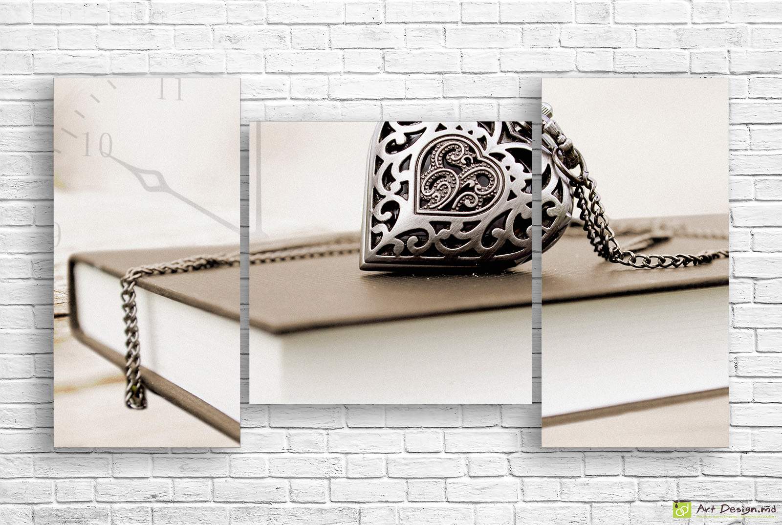 Tablou modular pe perete inimă vintage