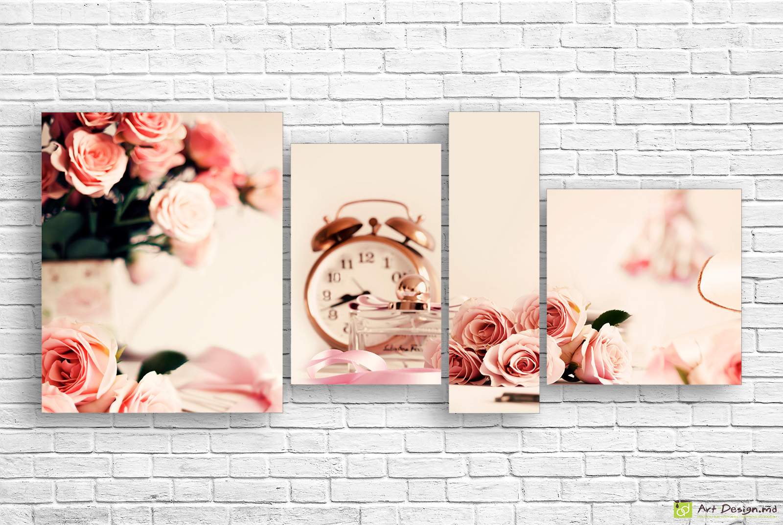 Модульная картина с розами, Нежность и элегантность
