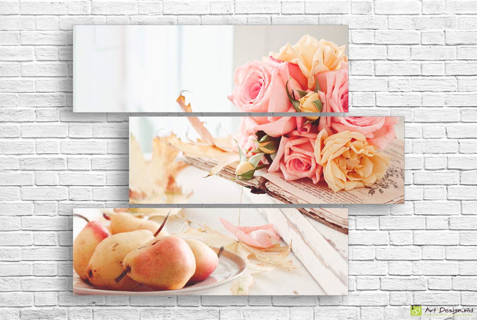 Tablou modular cu trandafiri și pere