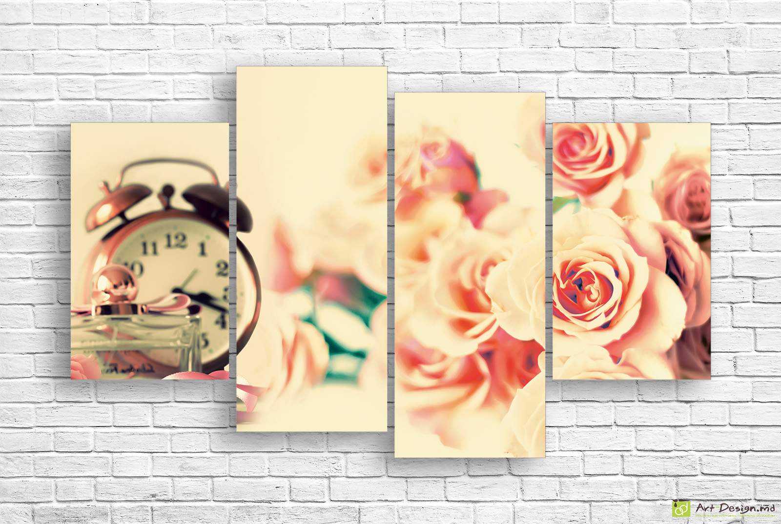 Tablou Multicanvas -Trezirea cu trandafiri