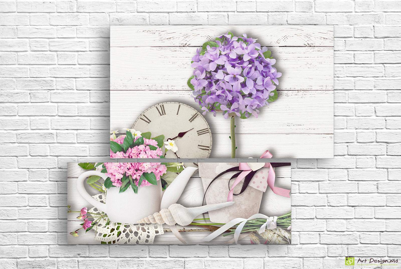 Модульная картина - Букеты цветов в стиле ретро