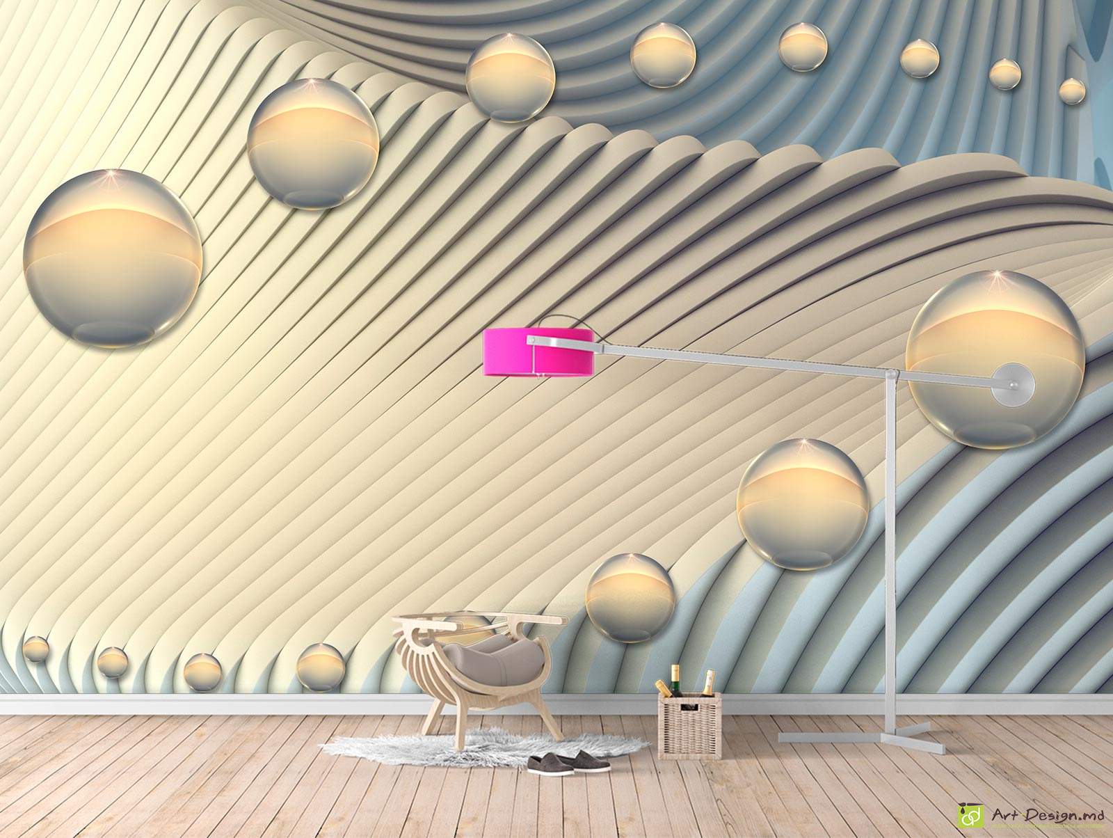 Fototapet cu efect 3D - Fundal 3D cu bile