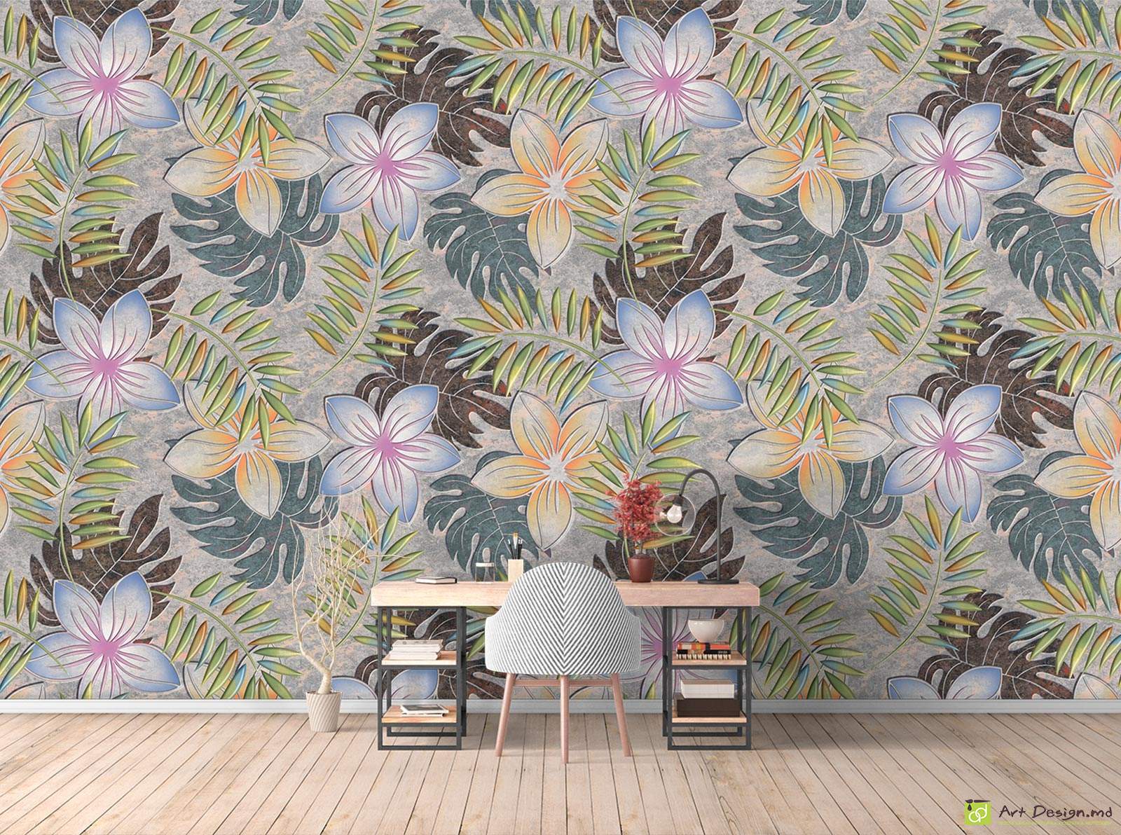 Fototapet la comanda - Fundal cu flori