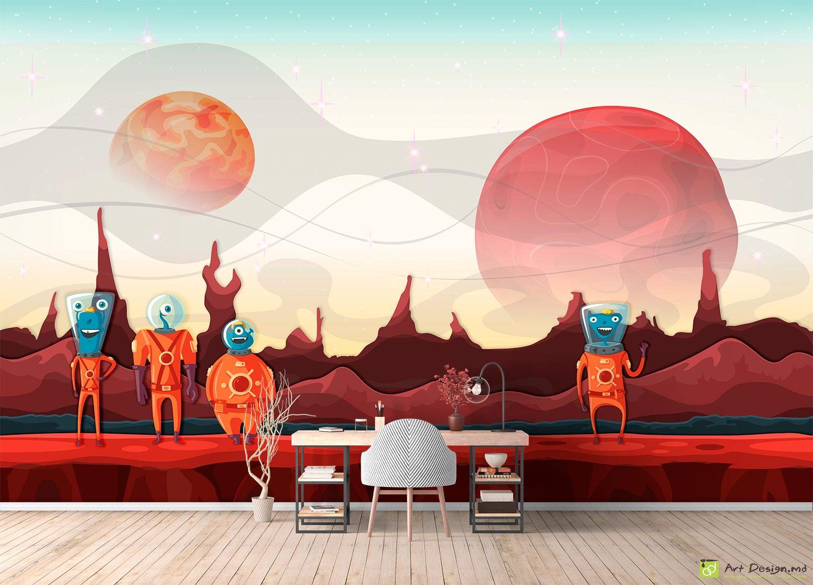 Фотообои детские - Инопланетяне на Марсе