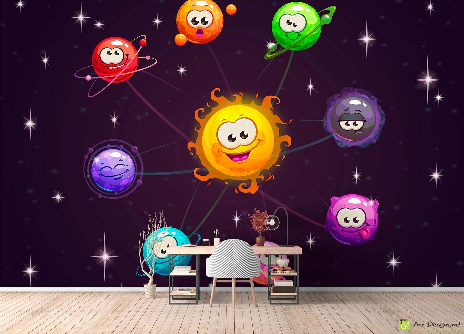 Fototapet la comanda - Planeta în jurul soarelui