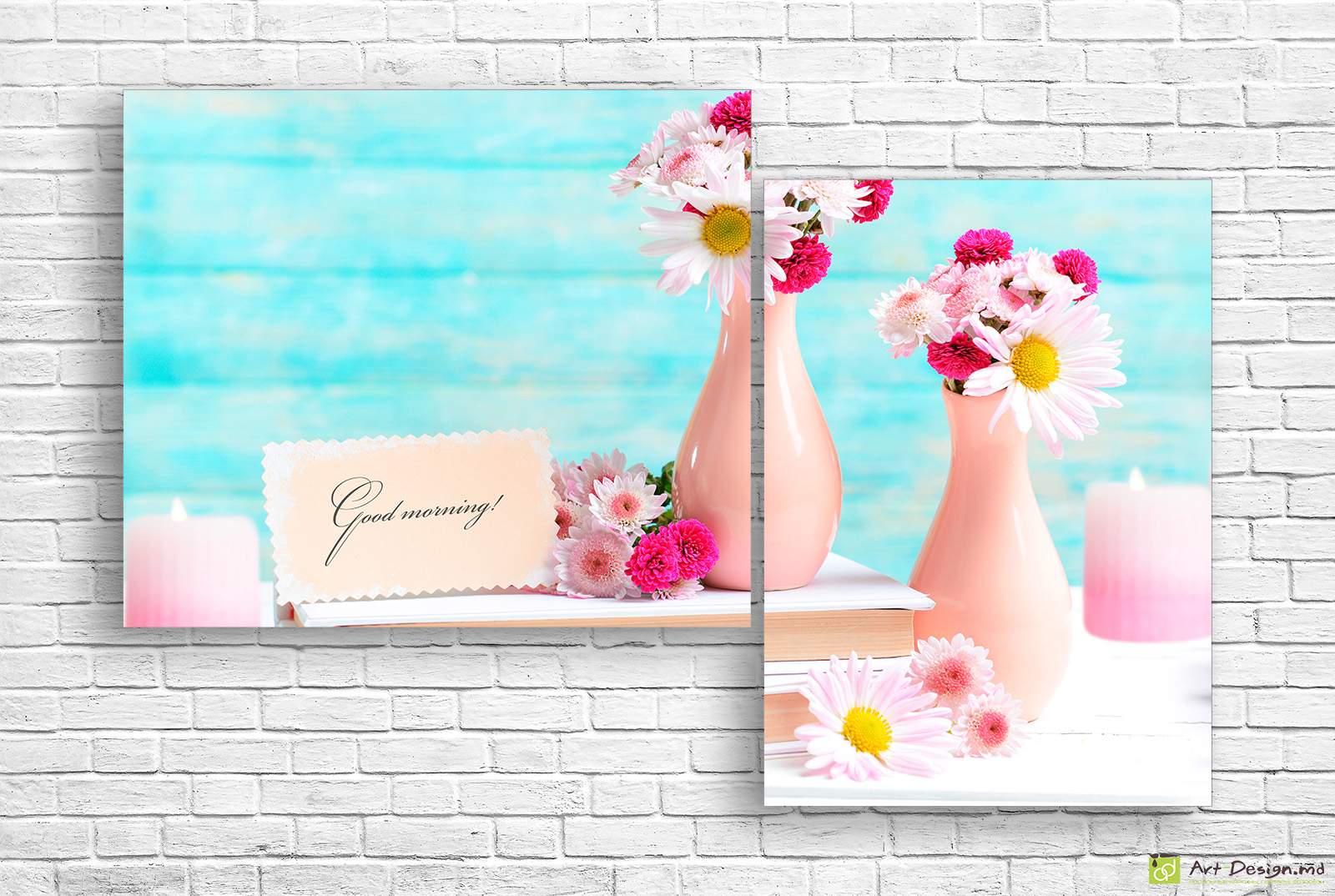 🌸 Tablou modular: Dimineață de primăvară cu flori în vaze