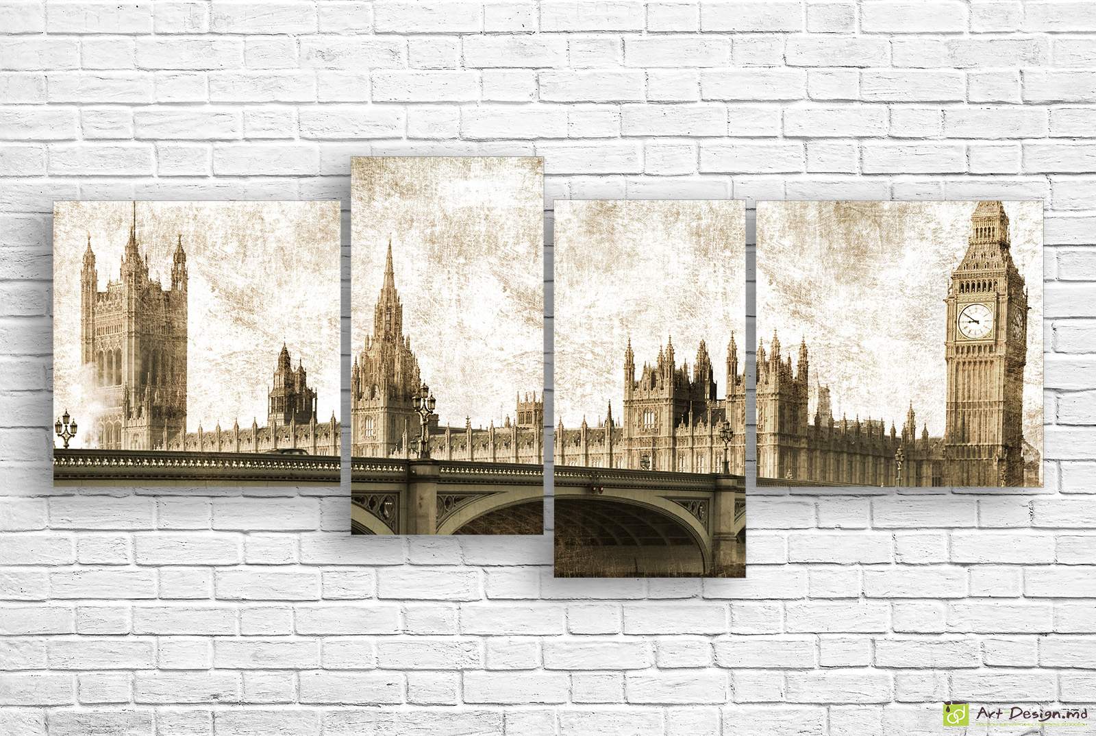 Tablou Multicanvas -Podul vechi in orașul pe linga apă