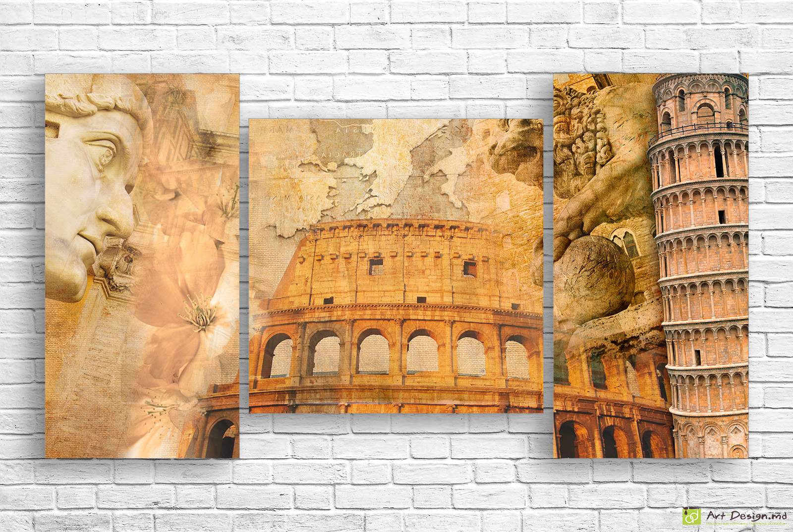 Tablou Multicanvas -Colajul antic al Italiei