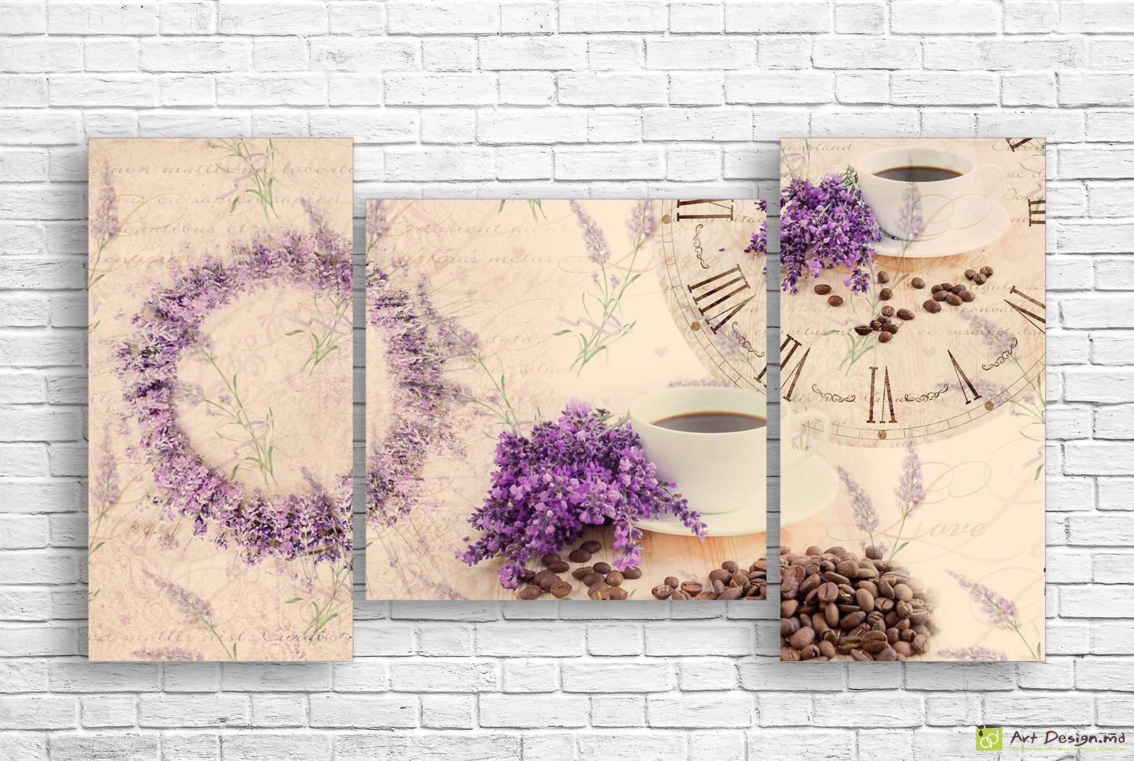 Tablou Multicanvas -O ceașcă de cafea pe un fundal de epocă