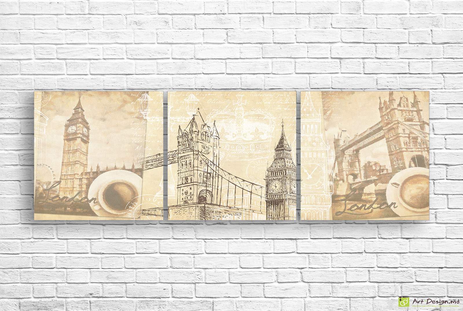 Модульная картина - Нарисованный Лондон