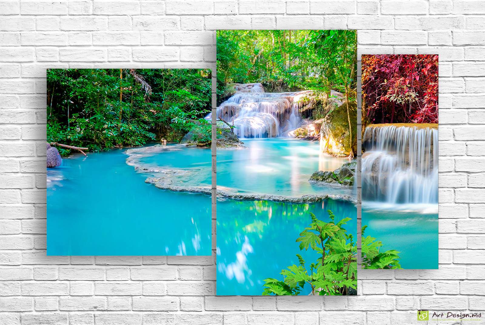 🌊 Tablou modular Cascade turcoaz ale lacului de padure