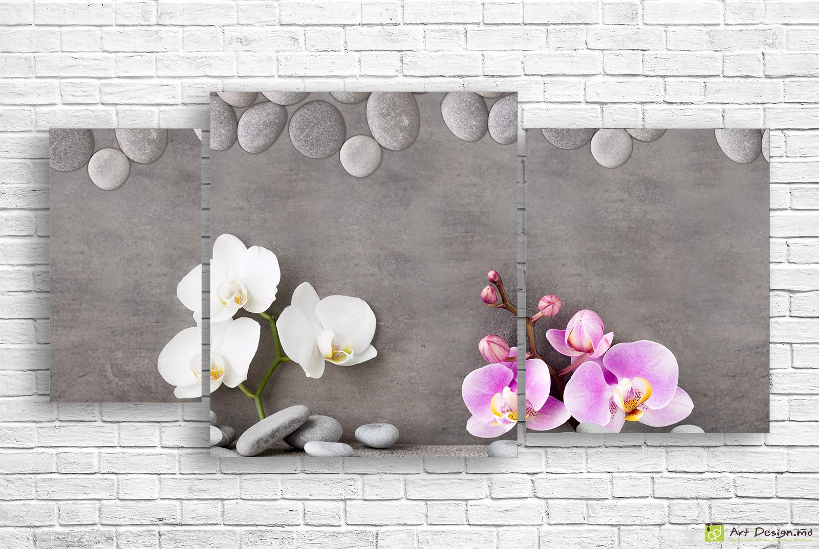 🌸 Модульная картина Орхидеи камни и бамбук