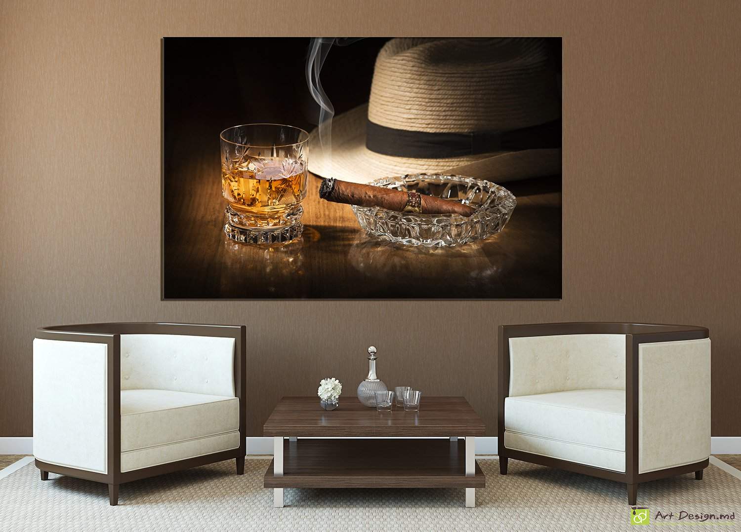 Whisky și țigară, Poster pe pânză