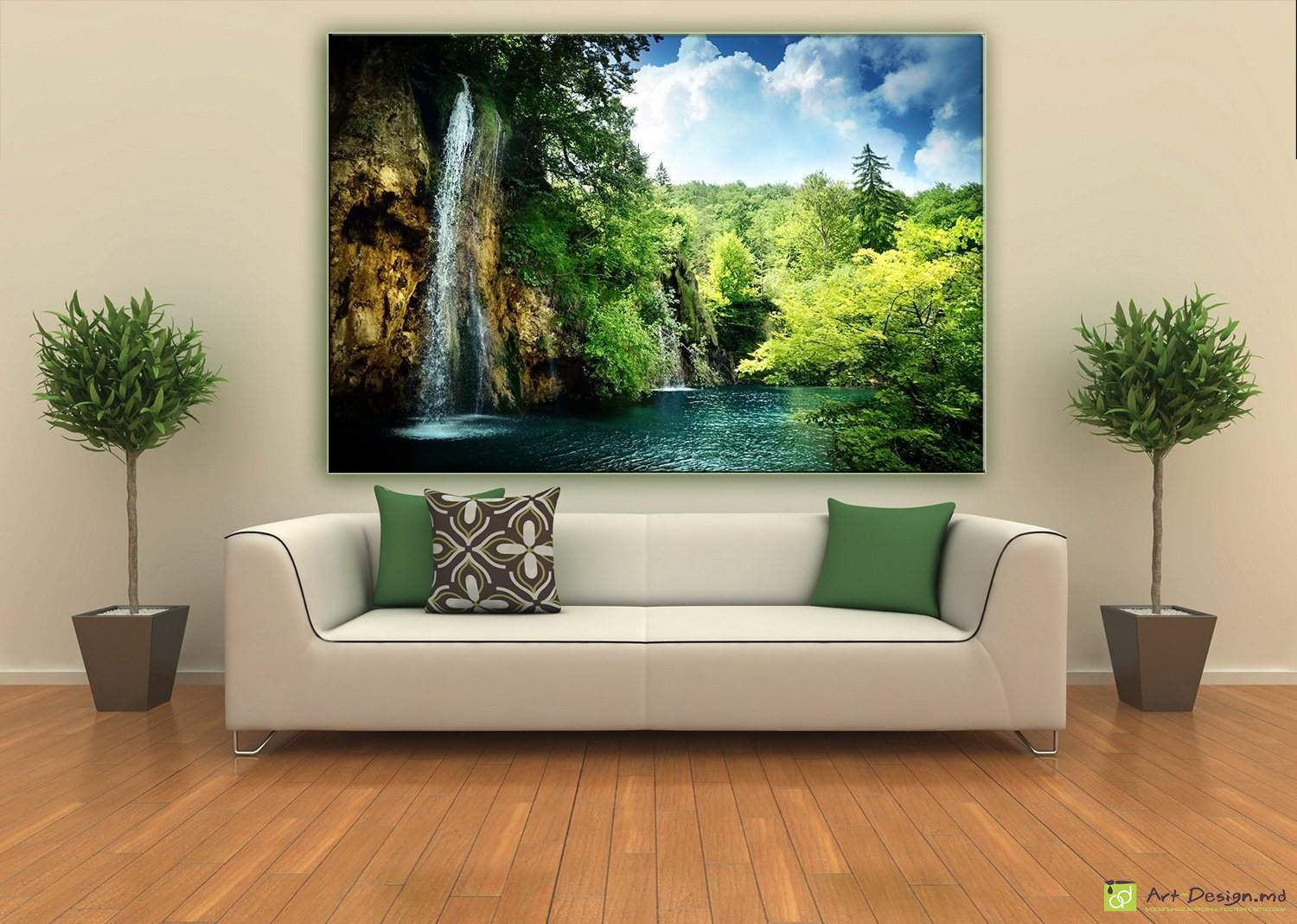 Cascadă în pădure, Poster pe pânză