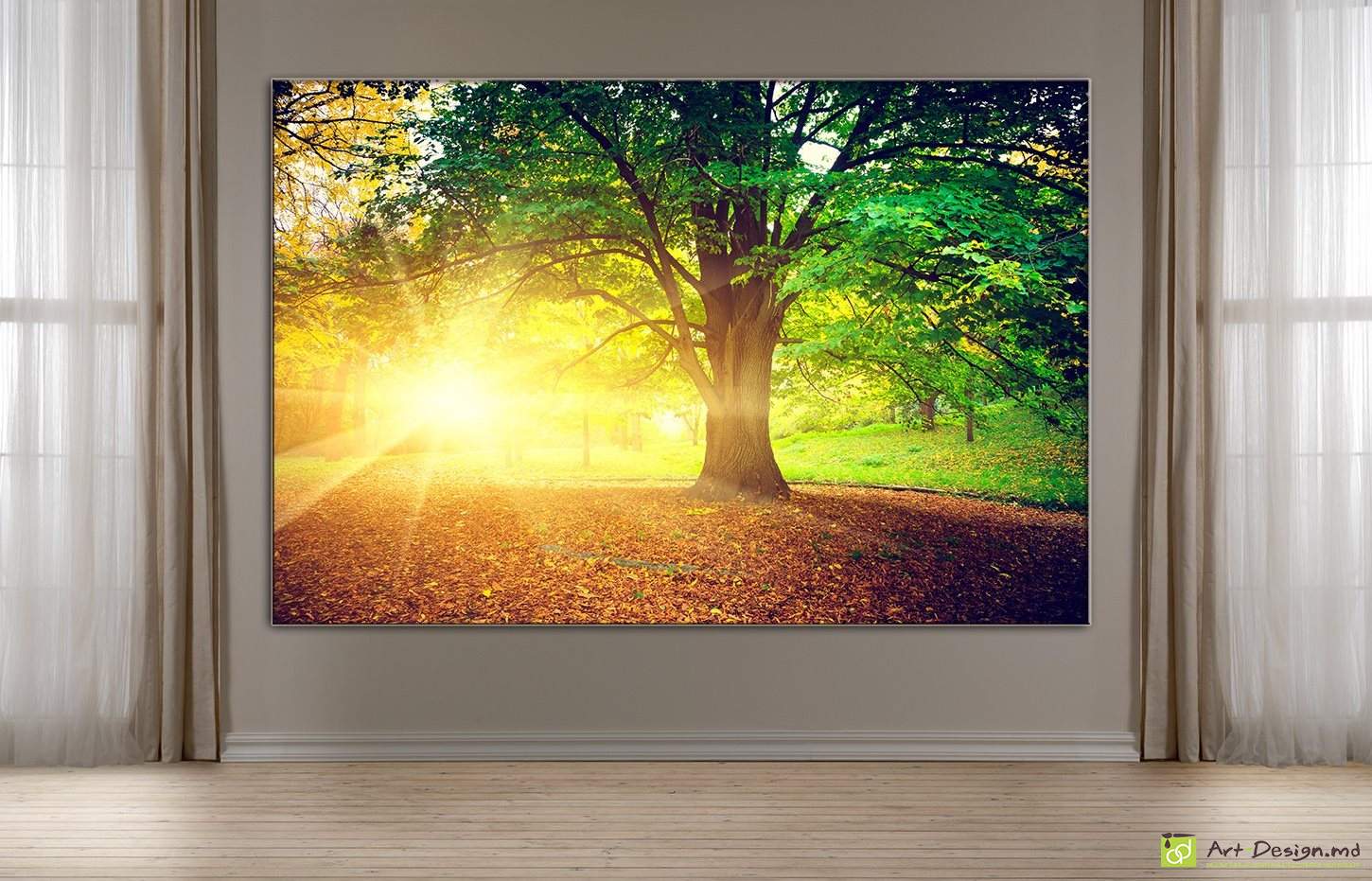 Parcul de toamnă la apus, Poster pe pânză
