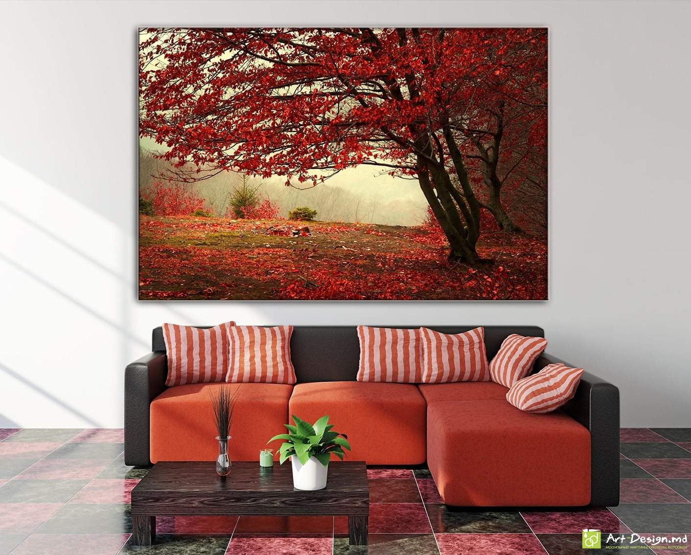 Toamna ceață în pădure, Poster cu natură