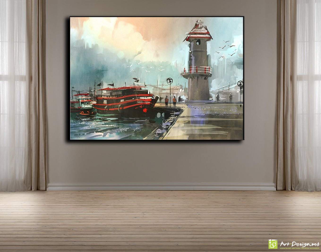 Tablou pe pinza Barca de pescuit în port