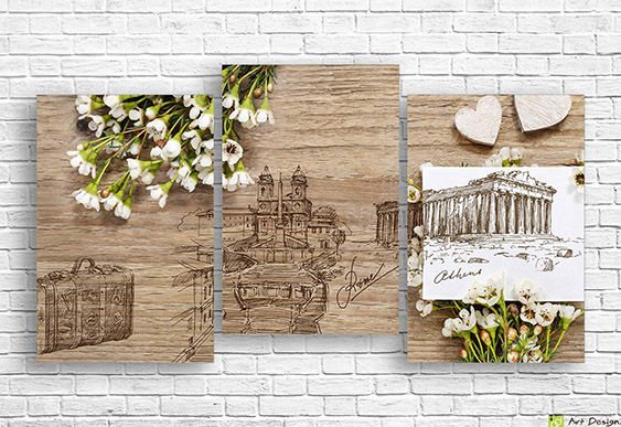 🤍 Tablou modular „Roma. Călătorii și amintiri”