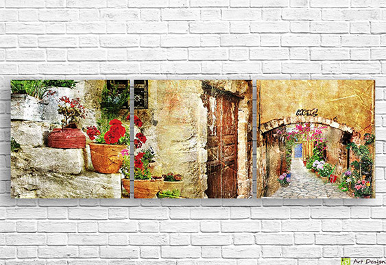 Imagine modulară - Cărți poștale din oraș și trandafiri