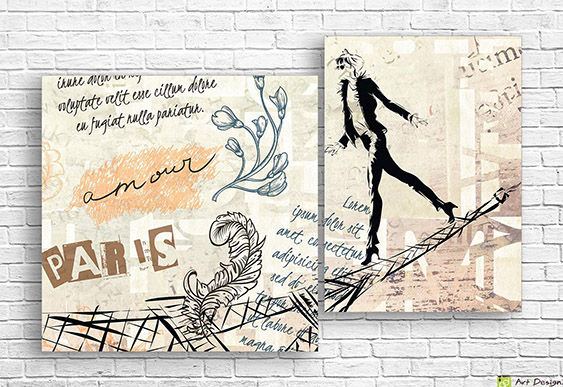 Модульная картина - Книга, Винтаж и Цветы