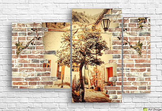 Imagine modulară - Zid de cărămidă spartă