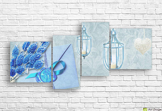 Модульная картина - Зеленые тюльпаны