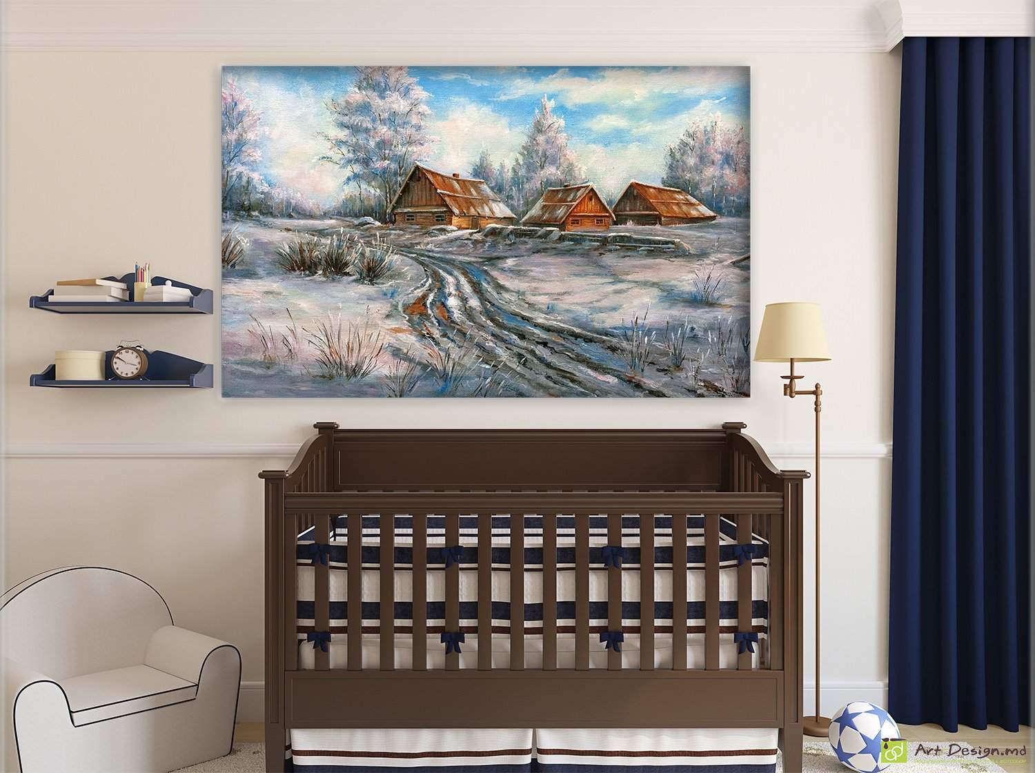 Satul de Iarnă, Poster pe Pânză