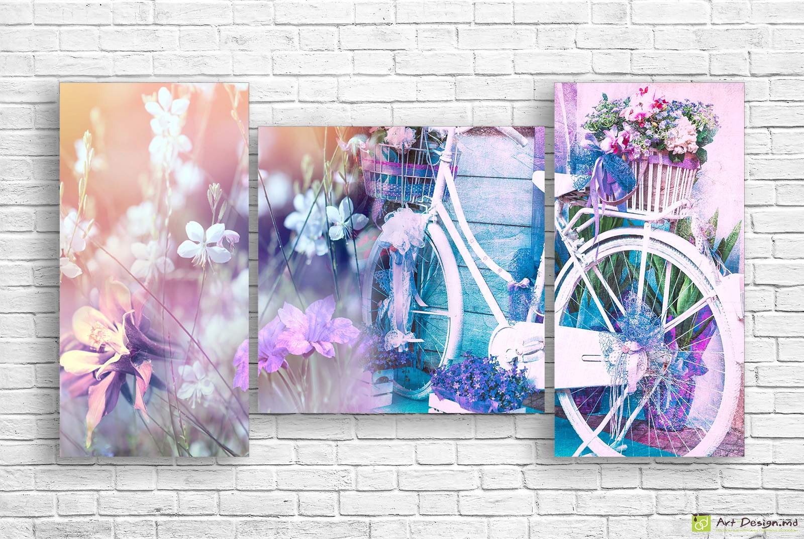 🚲 Tablou modular Bicicleta retro romantica